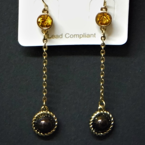 Ball & Chain Dangling Earrings - Picture 2 of 2